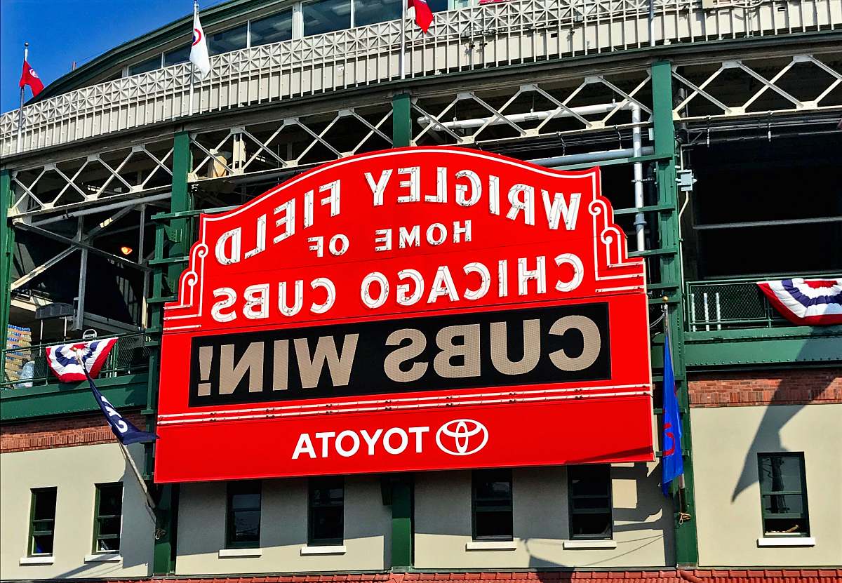 red Wringley Field Home of Chicago Cubs chicago